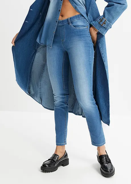 Jeggings skinny con cinta comoda, vita media, bonprix