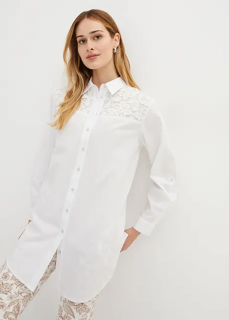 Camicia con inserto in pizzo, bonprix