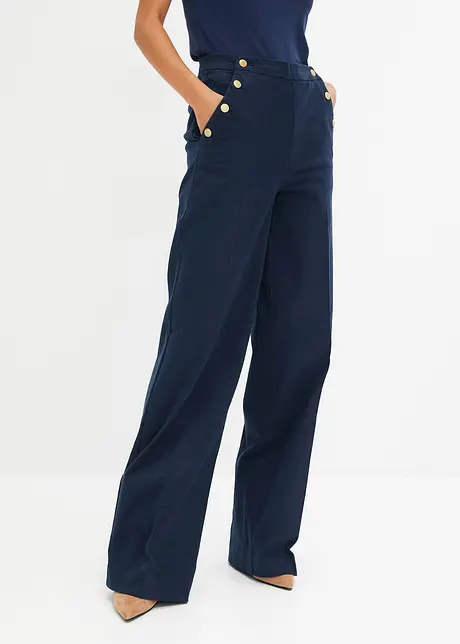 Pantaloni larghi con bottoni dorati, bonprix