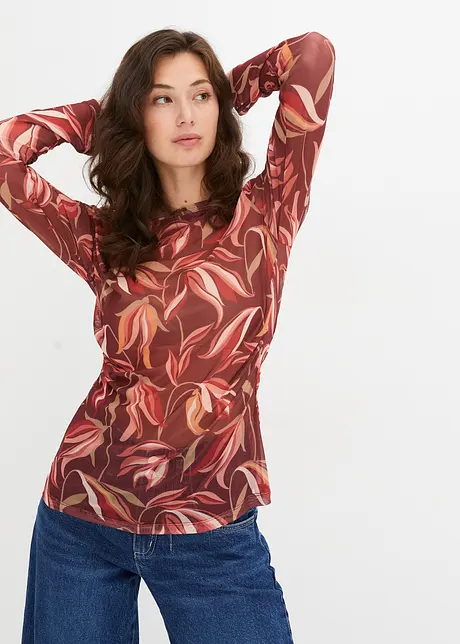 Maglia a maniche lunghe in mesh, bonprix