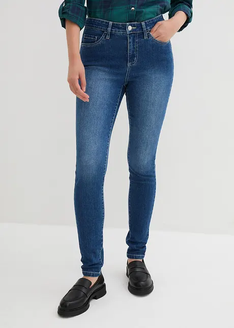 Jeans modellanti skinny, a vita media, bonprix