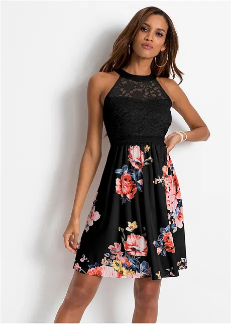 Abito di jersey con pizzo, bonprix