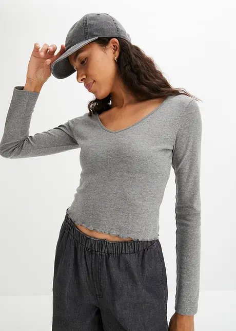 Maglia cropped a costine, bonprix