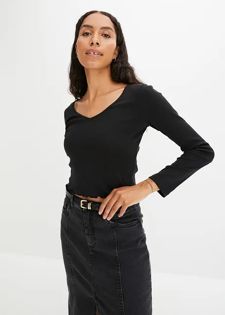 Maglia cropped a costine, bonprix