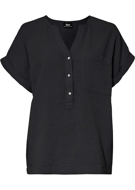 Blusa a maniche corte in mussola, bonprix