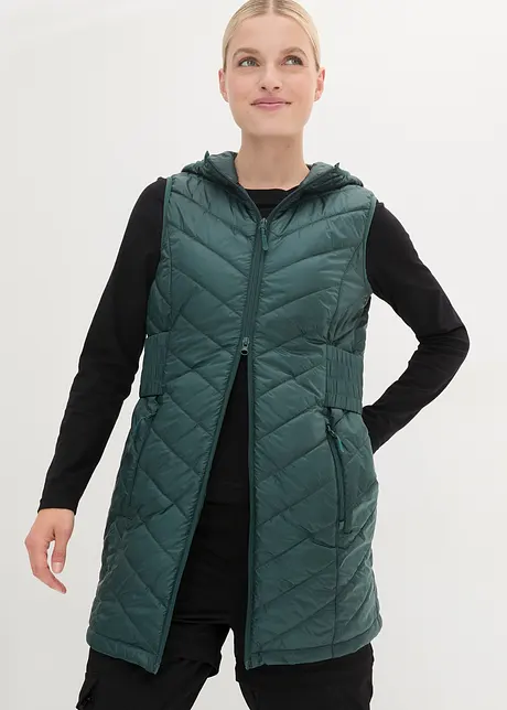 Gilet lungo trapuntato ultra leggero con sacchetto, bonprix