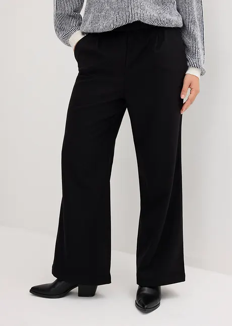 Pantaloni larghi in simil lana, bonprix