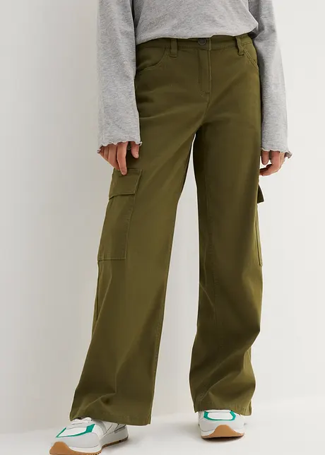 Pantaloni cargo, wide leg, bonprix