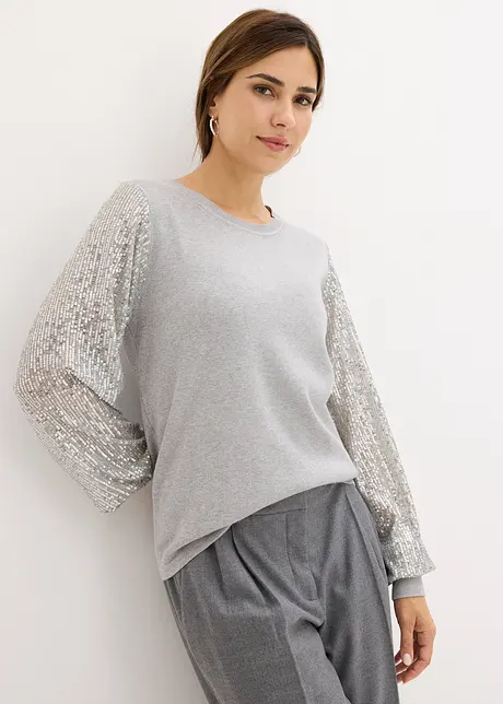 Maglione con maniche in paillettes, bonprix