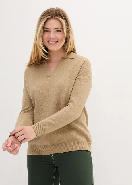 Maglione con colletto, bonprix