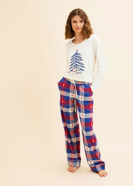 Pigiama con pantaloni in flanella, bonprix