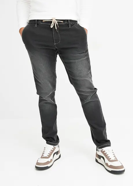 Jeans in felpa con elastico in vita regular fit, tapered, bonprix