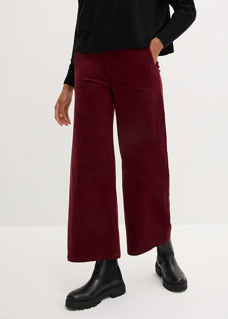 Pantaloni in velluto a coste con cinta comoda, vita alta, bonprix