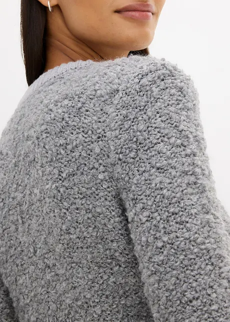 Cardigan corto in bouclé di misto lana, bonprix