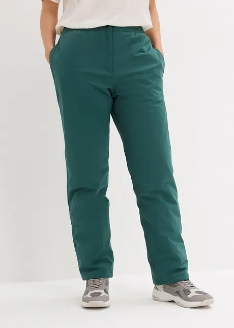 Pantaloni termici impermeabili con fodera in pile e cinta comoda, straight, bonprix