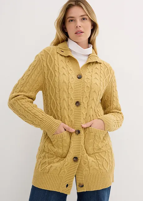 Cardigan in filato grosso con lavorazione a trecce, bonprix