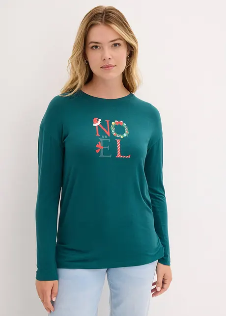 Maglia in viscosa con motivo natalizio, bonprix