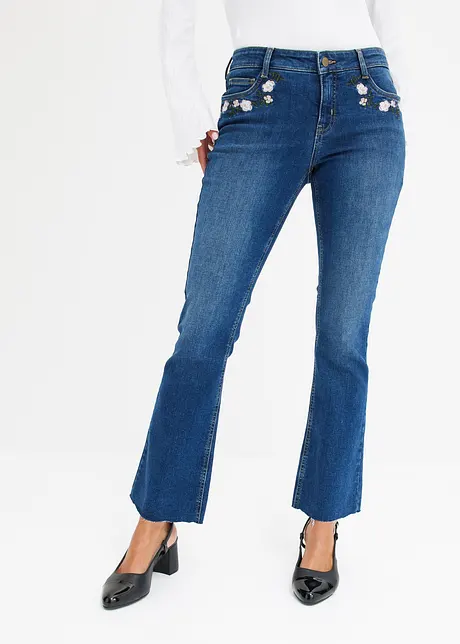 Jeans skinny, a vita media, bonprix