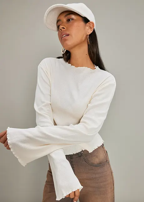 Maglia a costine in puro cotone, bonprix
