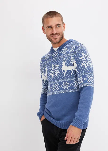 Maglione norvegese con cappuccio e cotone, bonprix