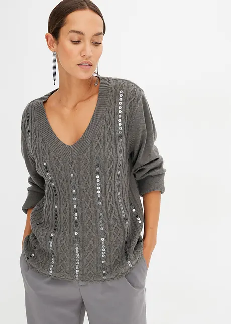 Maglione con paillettes, bonprix