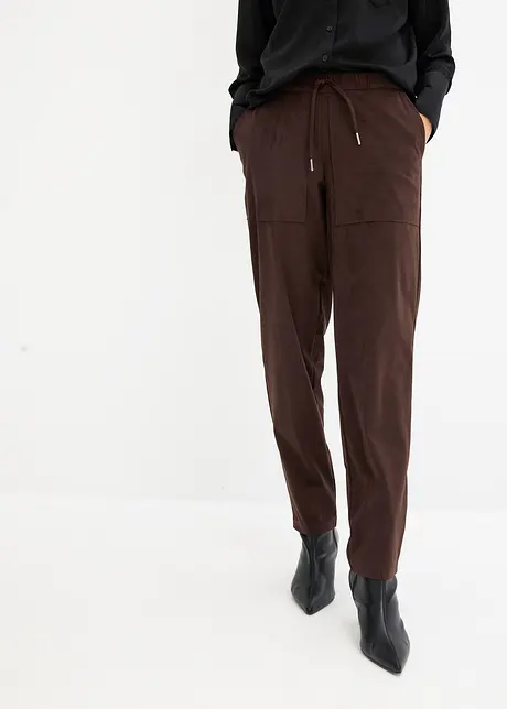 Pantaloni in similpelle scamosciata, bonprix