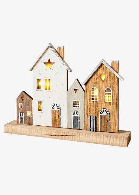 Casette Ceramica Casetta Ceramica Shudehill Giftware Village Pottery - Portacandela Con 3 Case Da Giardino, Colore: Grigio Casette Natalizie Bianche In Ceramica Village Candle