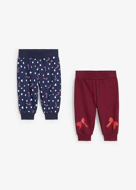 Pantaloni in felpa natalizi (pacco da 2), bonprix