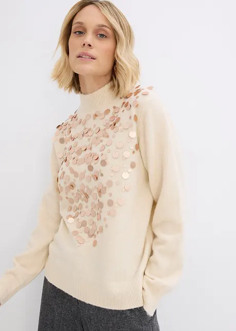 Maglione con paillettes, bonprix