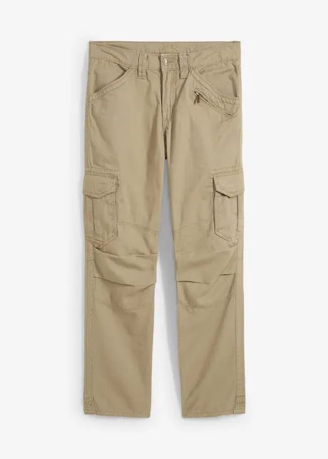 Pantaloni cargo in puro cotone relaxed fit, straight, bonprix