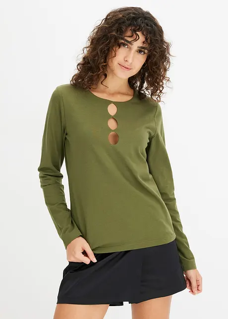 Maglia a maniche lunghe con cut-out, bonprix