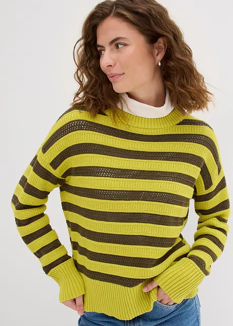 Maglione boxy traforato, bonprix