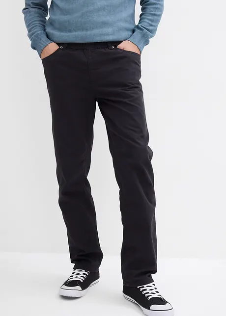 Pantaloni con elastico in vita in puro cotone regular fit, straight (pacco da 2), bonprix