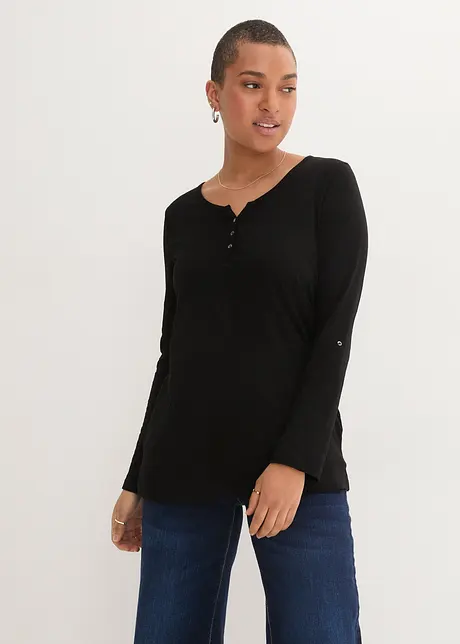 Maglia con bottoncini in puro cotone biologico, bonprix