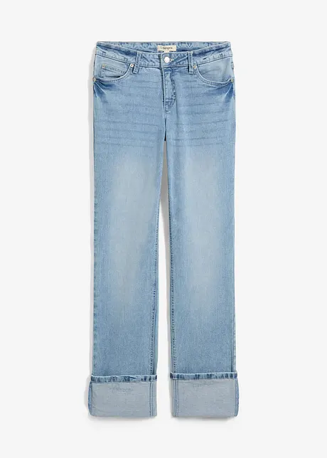 Jeans straight con cinta comoda, vita media, bonprix