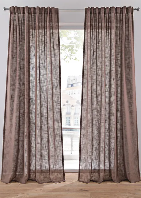Tenda in simil lino con poliestere riciclato (pacco da 2), bonprix