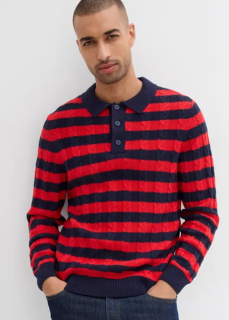 Maglione con colletto polo, bonprix