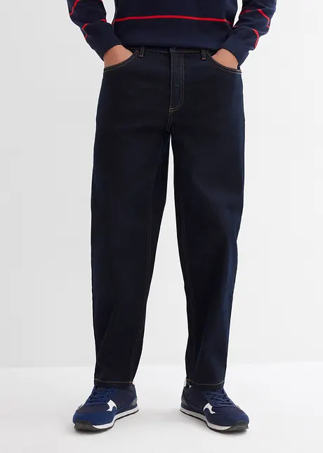 Jeans elasticizzati barrel fit, tapered, bonprix