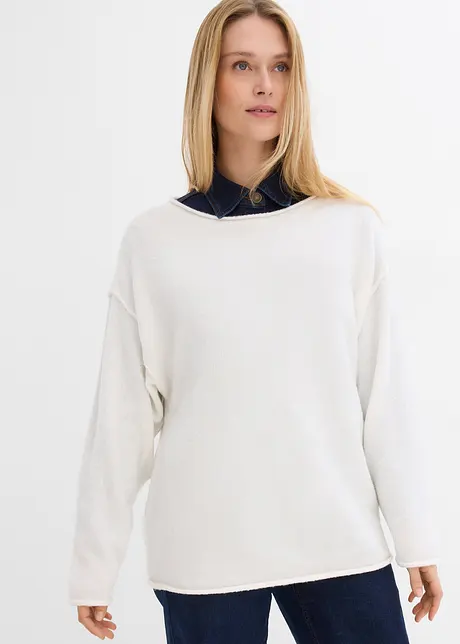 Maglione oversize con maniche a pipistrello, bonprix