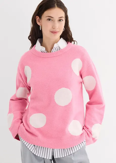 Maglione oversize a pois, bonprix