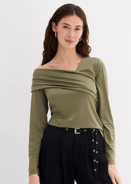 Maglia a maniche lunghe con arricciatura, bonprix