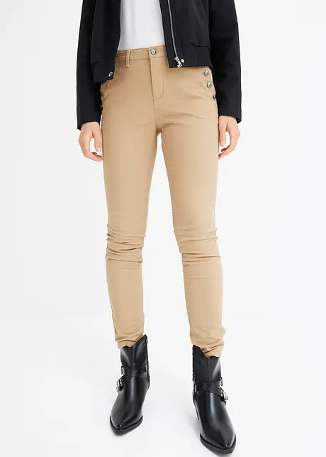 Pantaloni in twill elasticizzato, bonprix