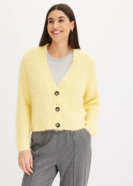 Cardigan oversize con filato a fettuccia, bonprix