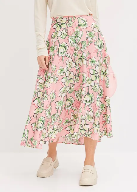 Gonna midi in misto viscosa fluente, bonprix