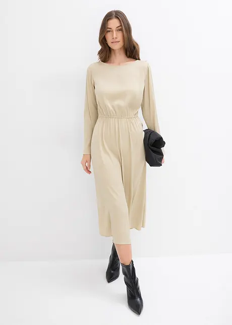 Abito midi in fine satin, bonprix