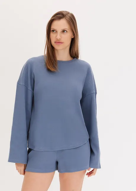 Tuta da casa in jersey alveolare con pantaloncini, bonprix