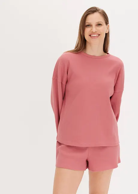 Tuta da casa in jersey alveolare con pantaloncini, bonprix