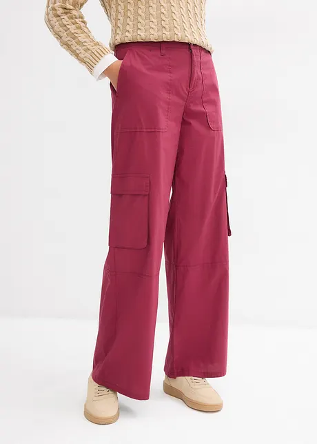 Pantaloni cargo in cotone elasticizzato, bonprix