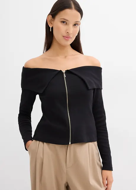 Maglia a costine con spalle scoperte, bonprix