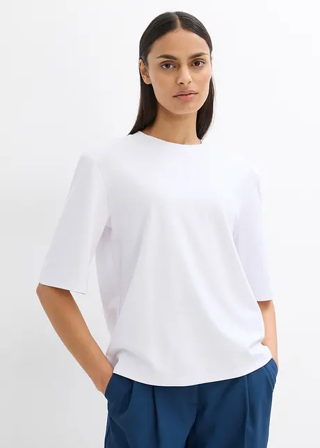 Maglia in misto viscosa con spalle imbottite, bonprix